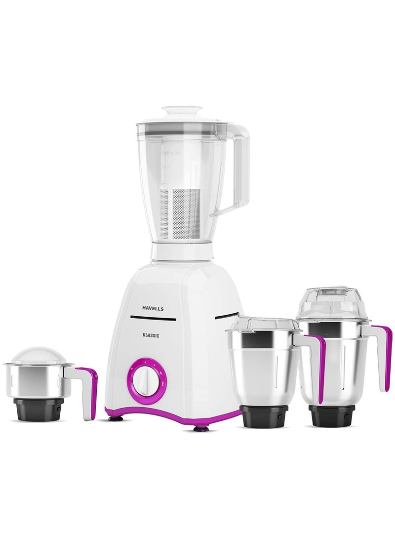 هافلز Havells Klassic 750 watts 4 Jar Mixer Grinder with 304 SS Blades, Large Size SS Jars, Break Resistant Polycarbonate Transparent Jar Lids With Twist & Lock Mechanism - Image 1